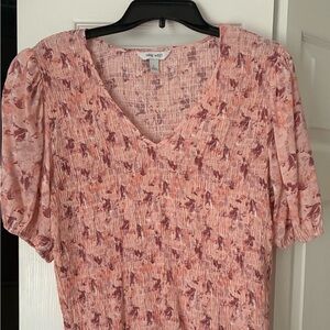 Nine West Blush and Mauve Patterned Blouse